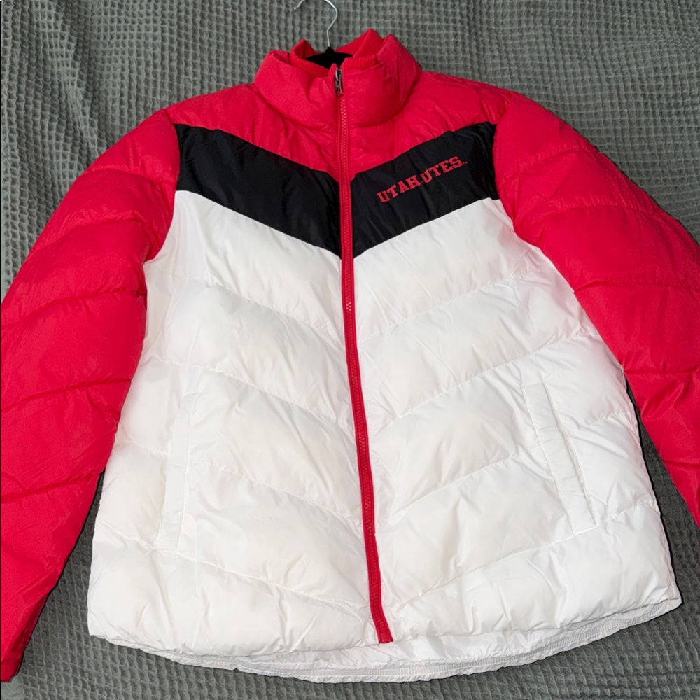 Red and White Utah Puffer Jacket